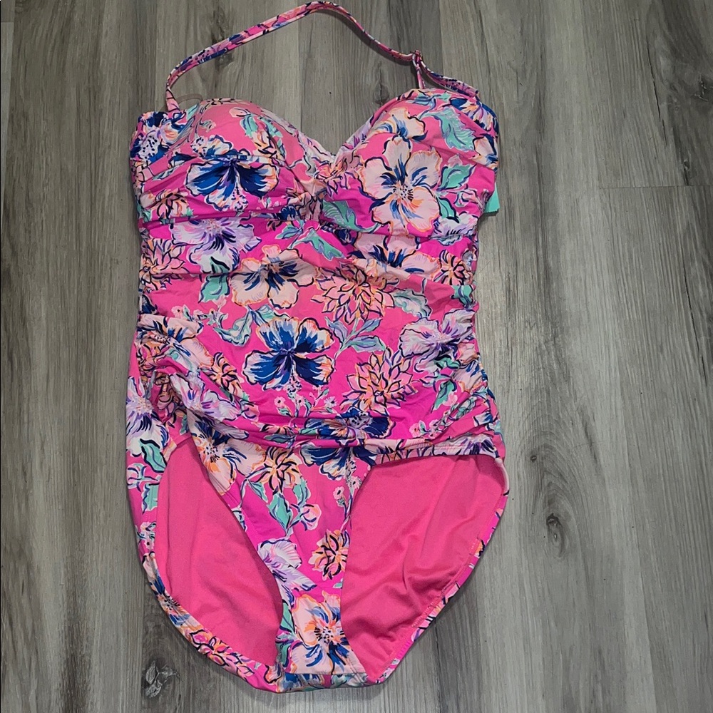 Vibrant Floral Kids One Piece Swimsuit